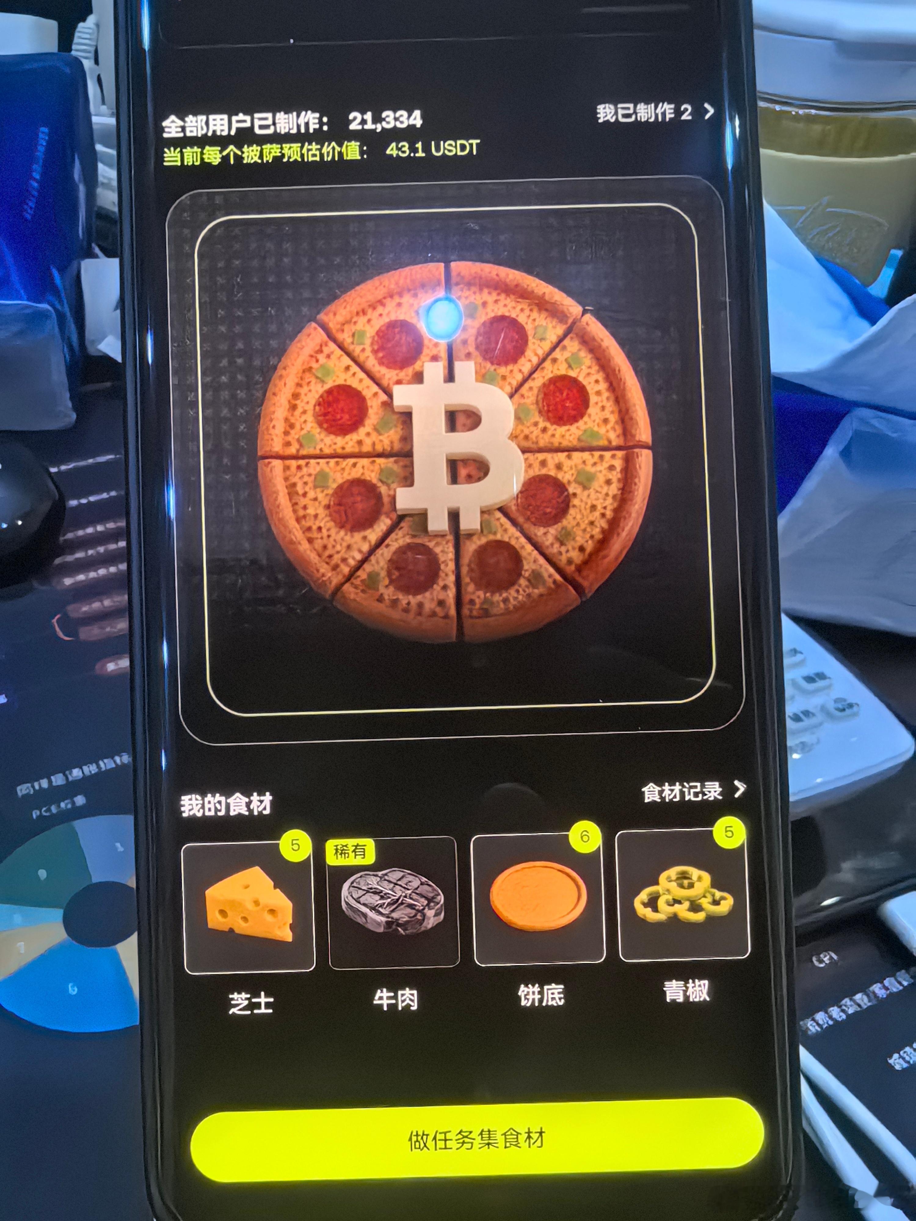 ok的披萨活动这个机制还是需要自己交易一下的，不然牛肉不够用。。。一个披萨 43
