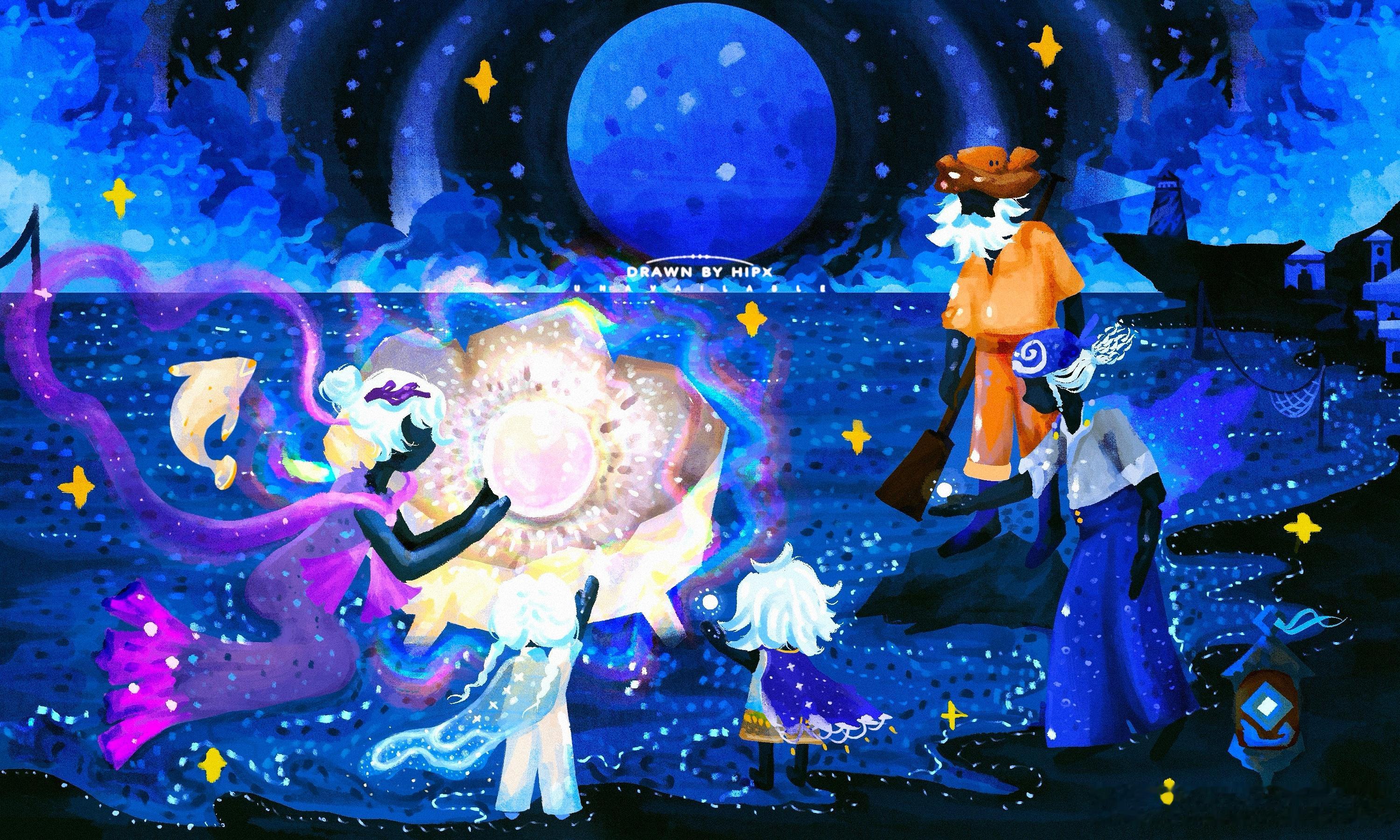 sky光遇[超话] 珍珠遇见星海会发光吗？光遇光遇珍珠季当星光遇见海超话同人绘画