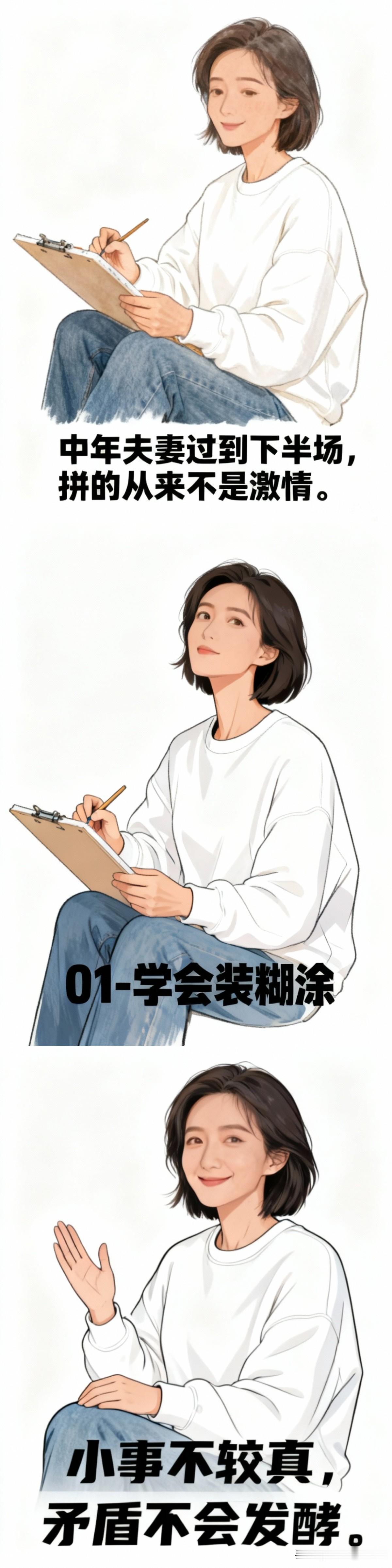 中年夫妻相处，学会装糊涂至关重要。不少中年夫妻总爱翻旧账、算细账。
步入中年，柴