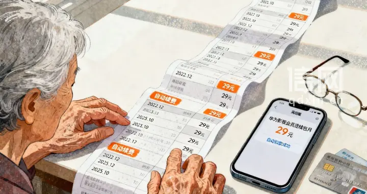 七旬老人不知情被开通华为影视会员自动扣费近四年，手机非华为 华为仅退两年费用