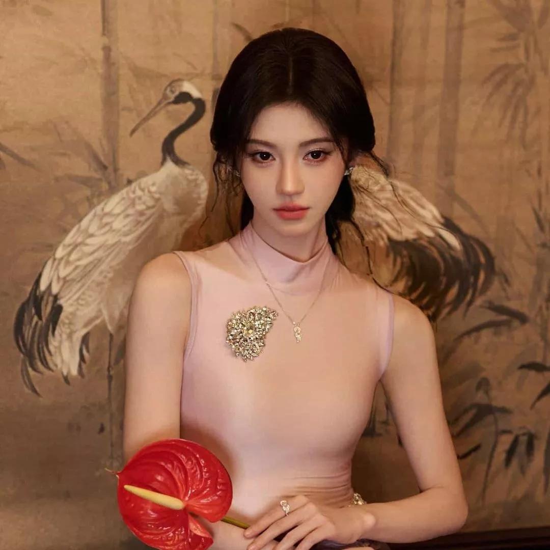 东方韵味，优雅如花，一抹红艳，尽显风姿。东方气质美人 东方魅力女人 东方美人 东