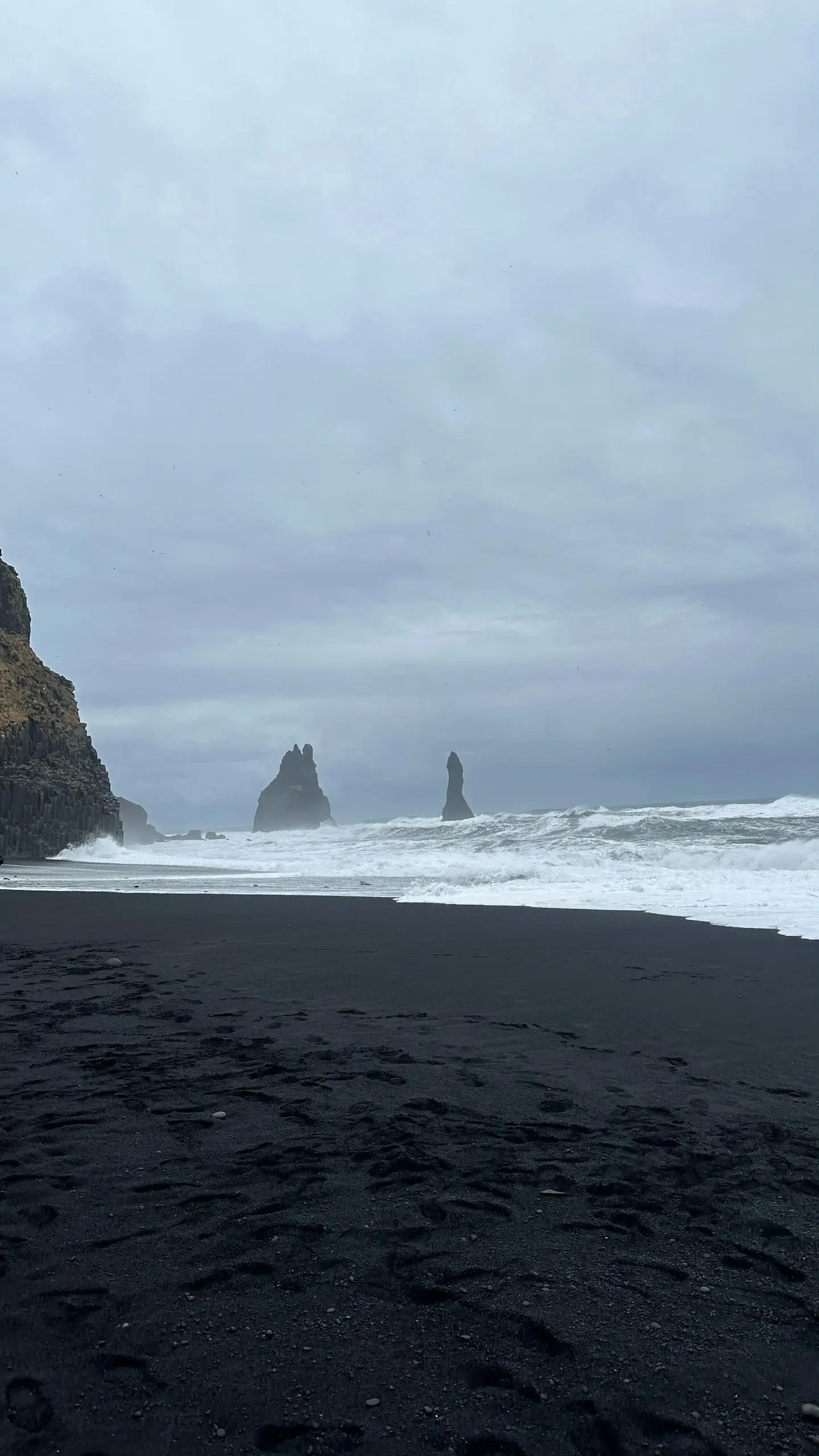 世界尽头。 冰岛黑沙滩