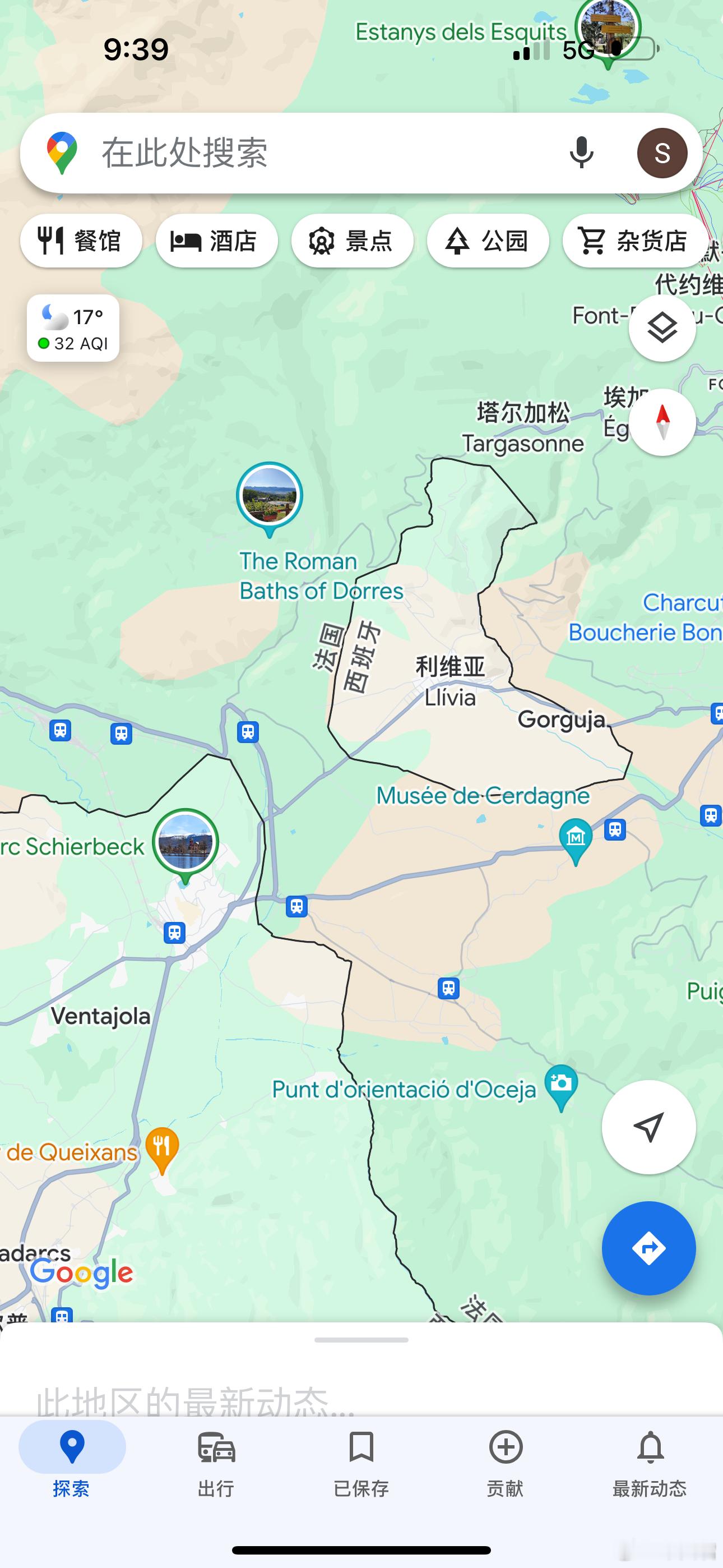 仔细看，才发现西班牙在法国领土内竟然有一块飞地。  ​​​