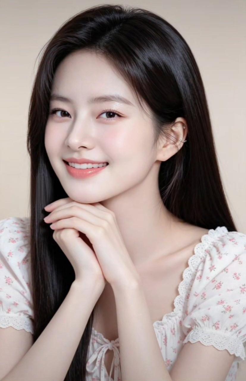 温柔甜美的少女，微笑如春风拂面。