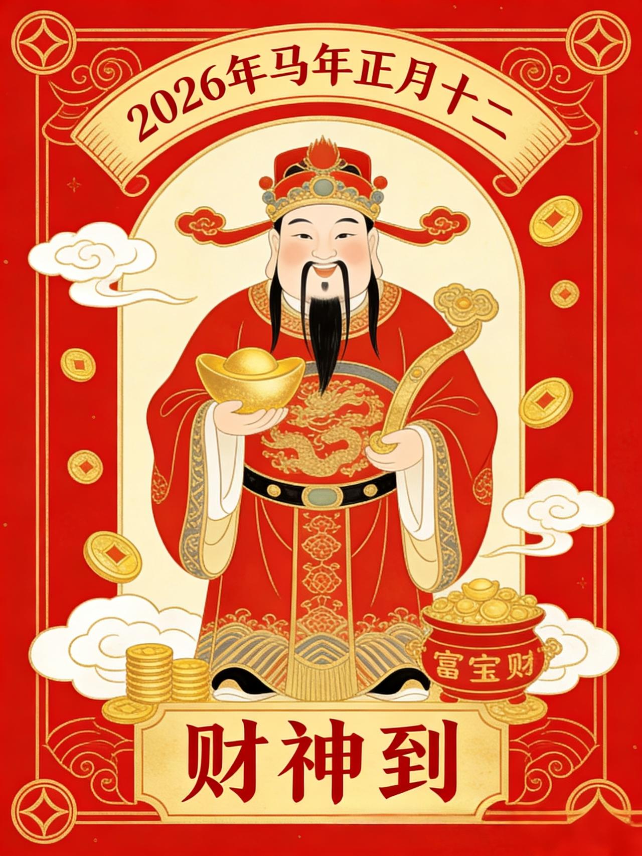 正月十二接财运，今天可是个大吉大利的好兆头！🧨 愿你新的一年，兜里有钱，心里有