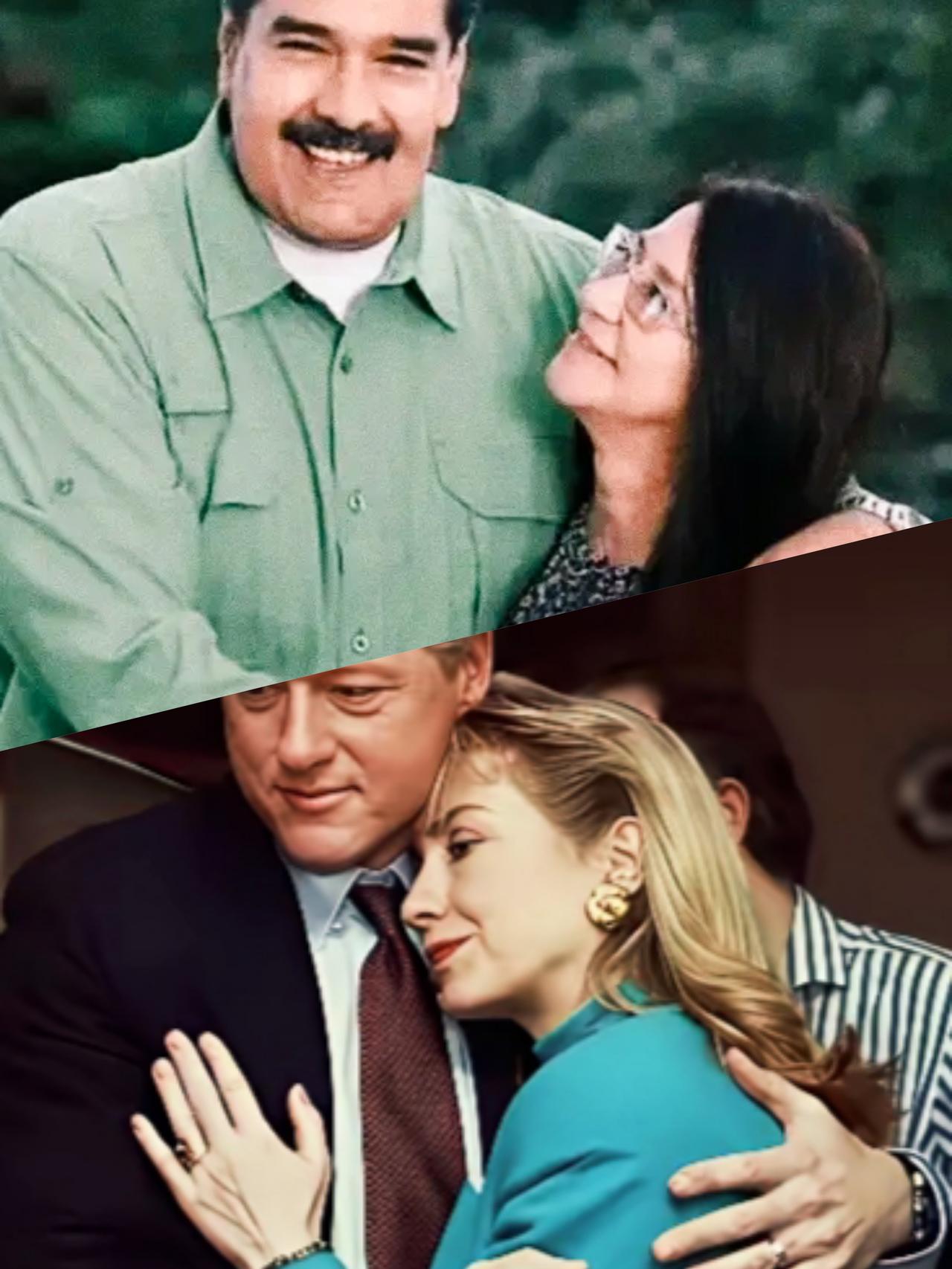 马杜罗夫妇和克林顿夫妇看起来，是不是都很甜蜜恩爱啊？
马杜罗夫妇和克林顿夫妇谁更