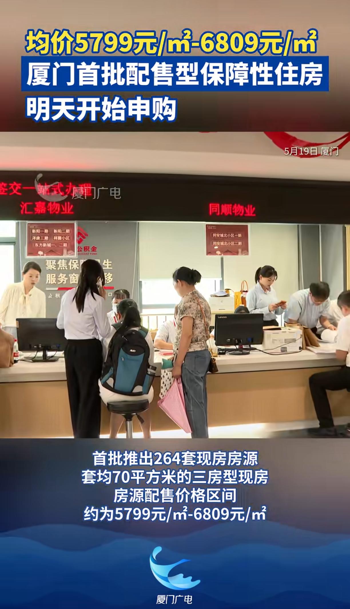 厦门为更多来厦奋斗者、本市无住房家庭提供廉价住房！现房264套配售型保障性住房价