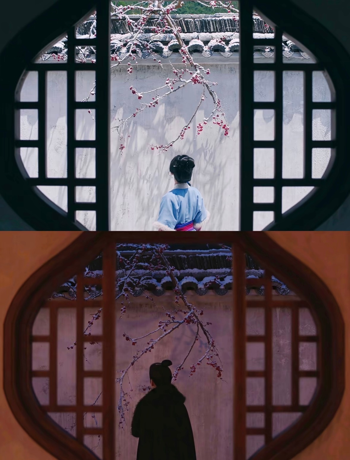 谭松韵刘学义16秒宿命感兰香如故真的太讲究了，这个审美可以的，雪地里两个人各自赏