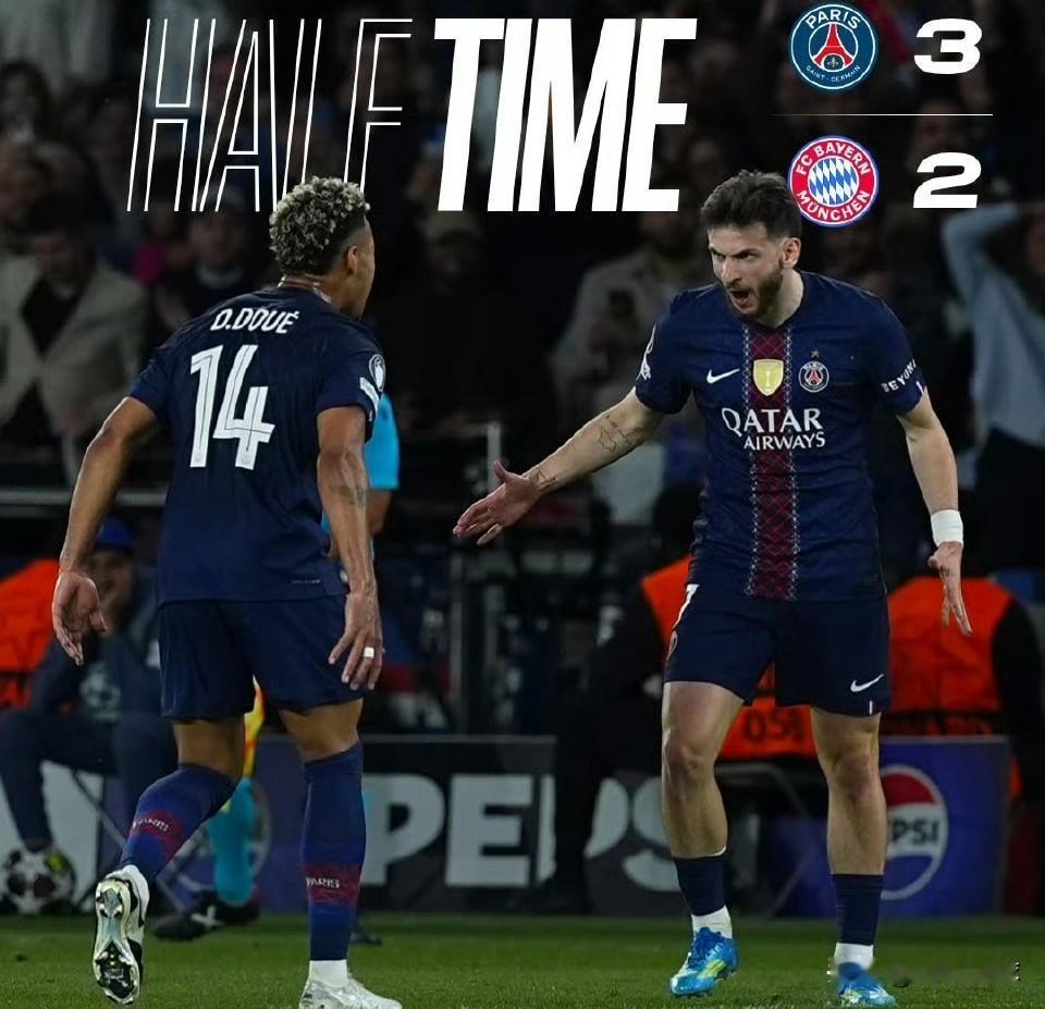 半场3比2！巴黎与拜仁神仙打架，这样的比赛才值得凌晨三点爬起来看。如果错过，将遗