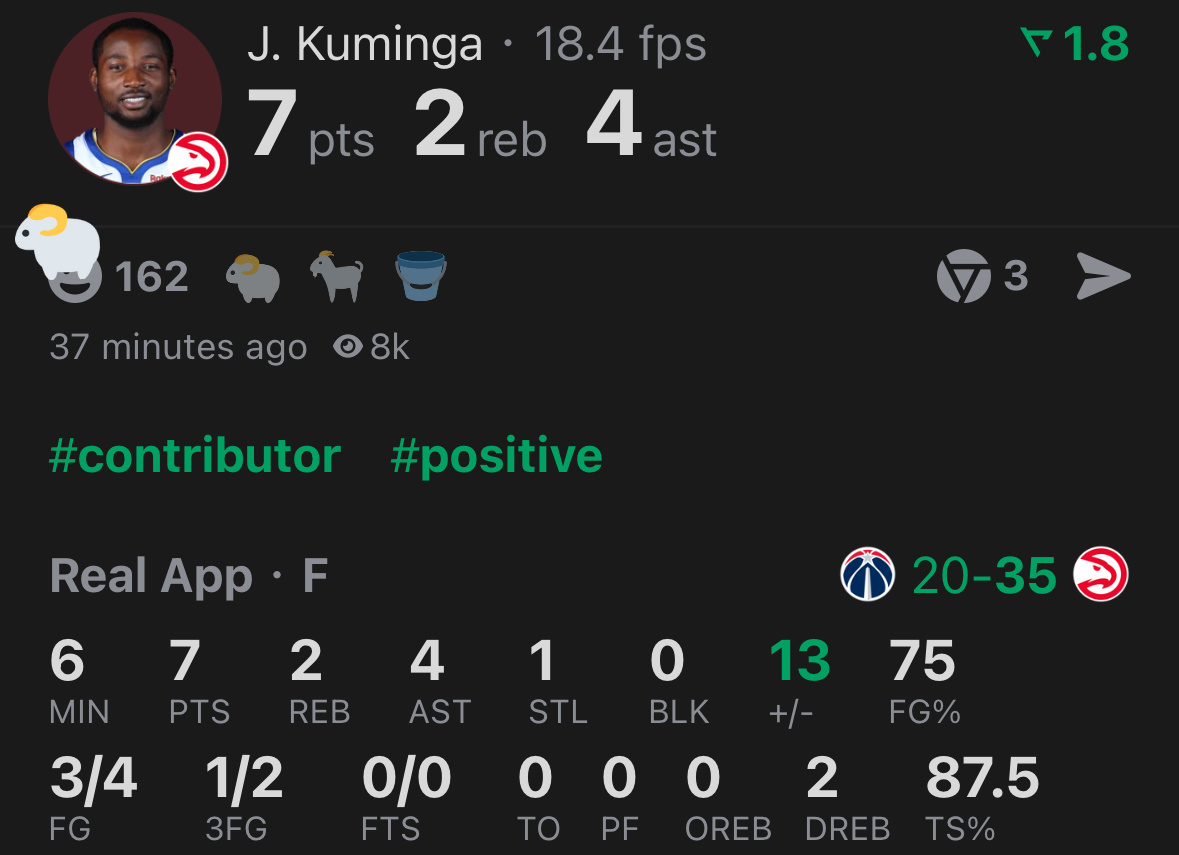 库明加第一节6min就拿了7分2篮板4助攻1抢断，2次快攻上篮1个三分。奇才vs