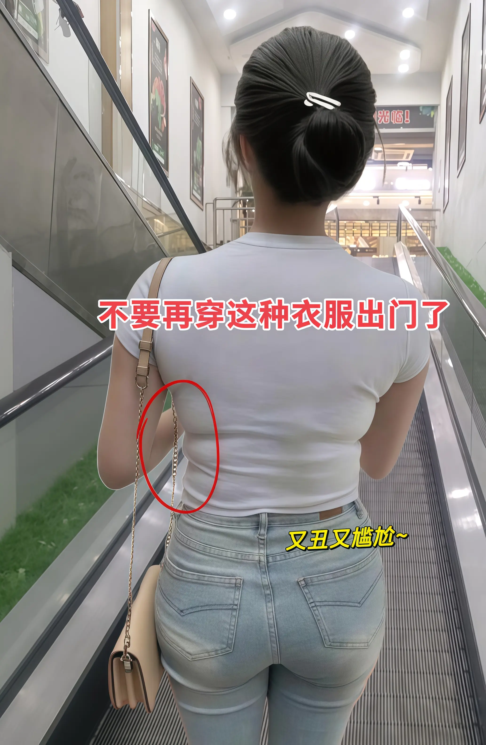 这件衣服也太显瘦了吧，姐妹们，我真的是爱惨了！它就是那种很宽松的版型...