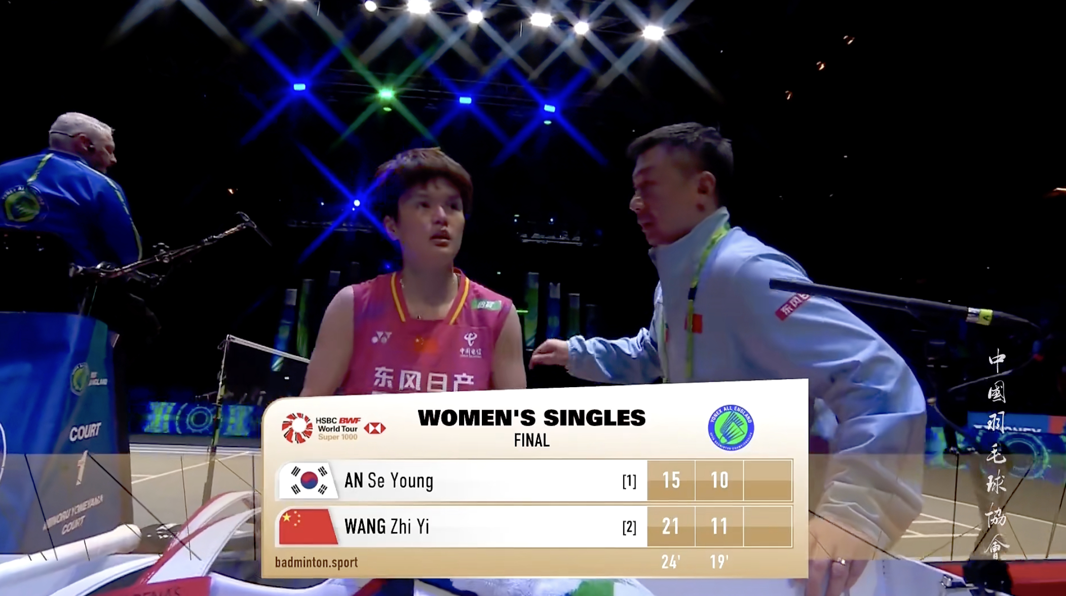 王祉怡🇨🇳 21-15、11-10 🇰🇷安洗莹2026全英羽毛球公开赛 