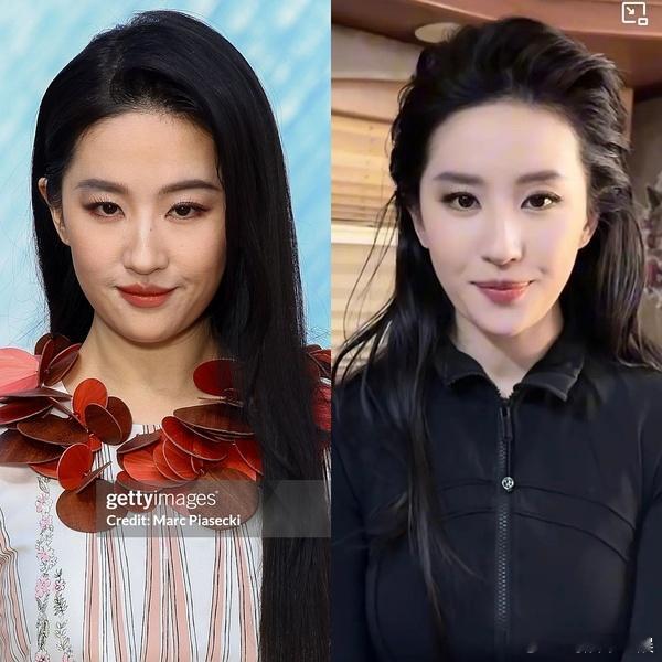 连刘亦菲现在也要靠美颜滤镜换头了 