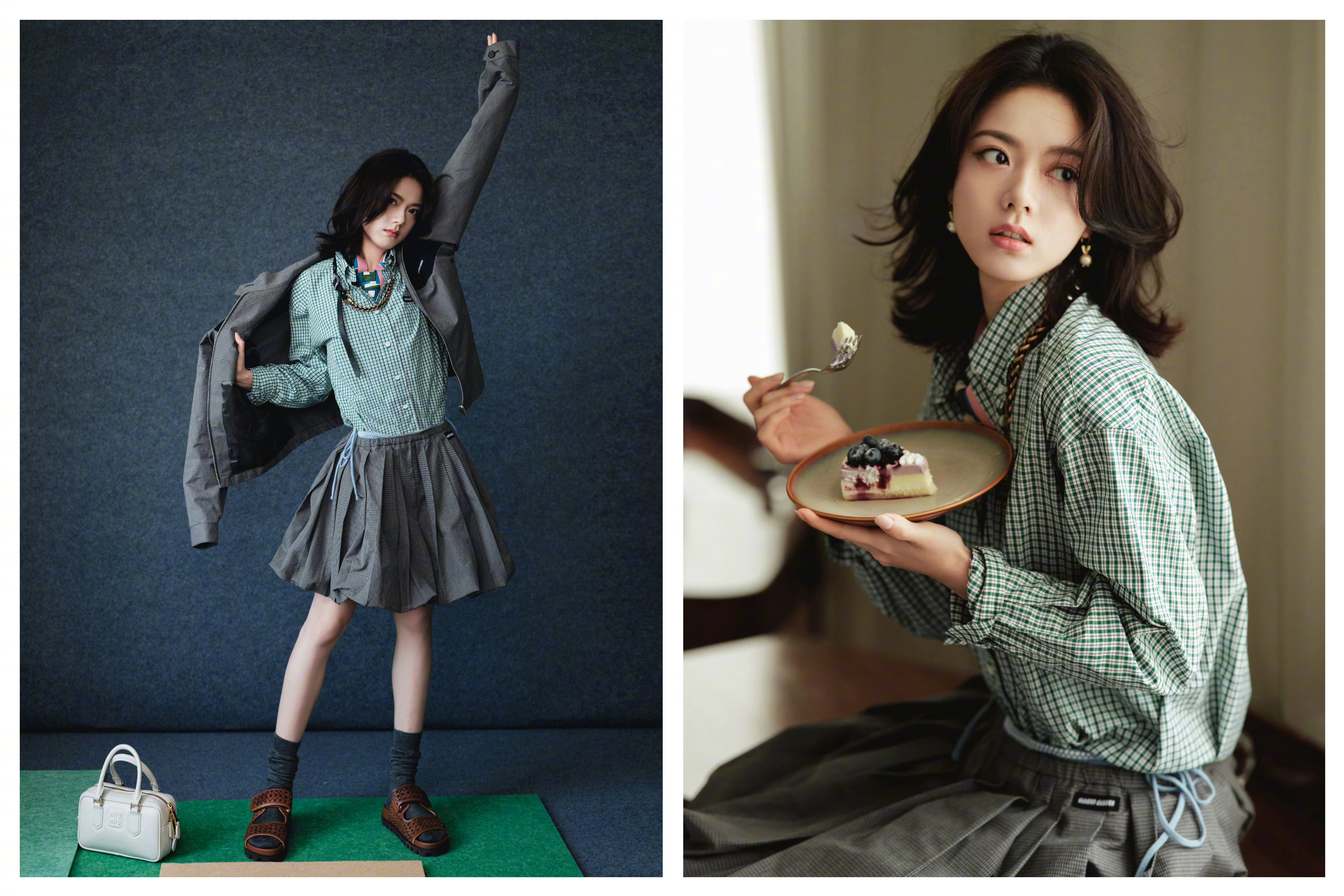MiuMiu上海展览品牌大使赵今麦、刘浩存、李庚希、刘柏辛、李斯丹妮、王源今天都