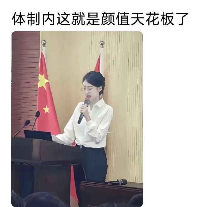 这颜值应该算是体制内天花板了吧。
