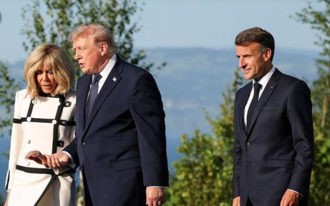 G7最有趣的细节，没有之一
6月15日，川普刚落地法国与东道主马克龙见记者的情景