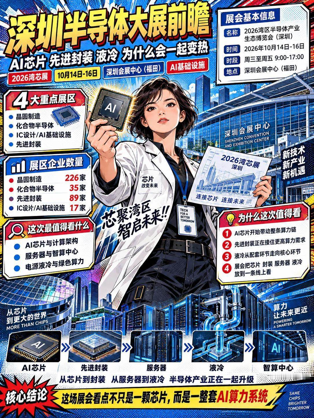 半导体大展十月落地深圳，AI芯片先进封装和液冷将成为焦点

10月的深圳，半导体