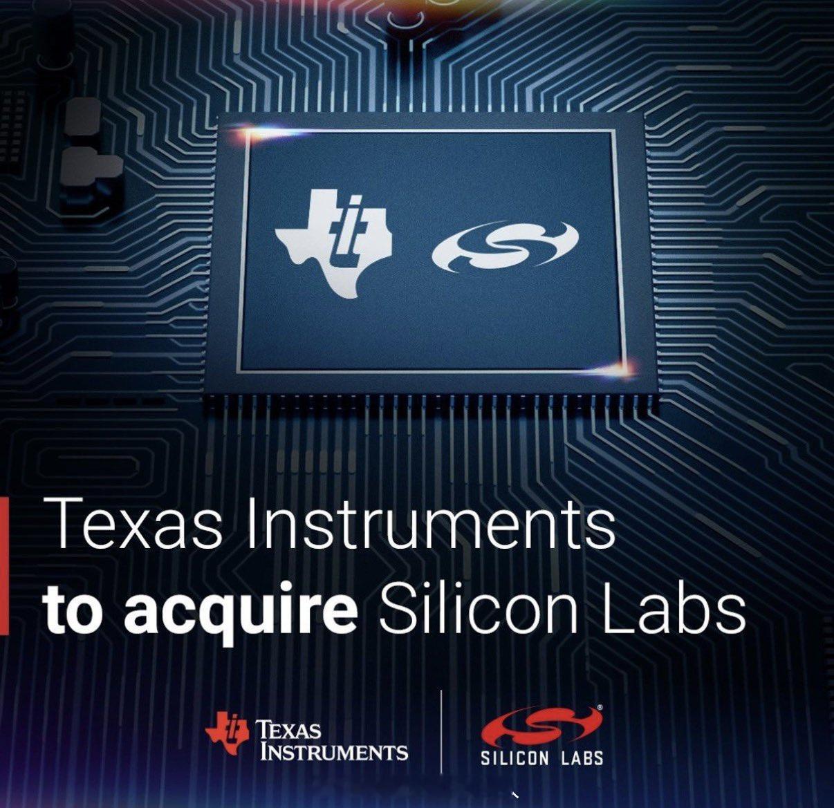 TI将以75亿美元收购Silicon Labs。作为老牌模拟厂商TI已经多年没有