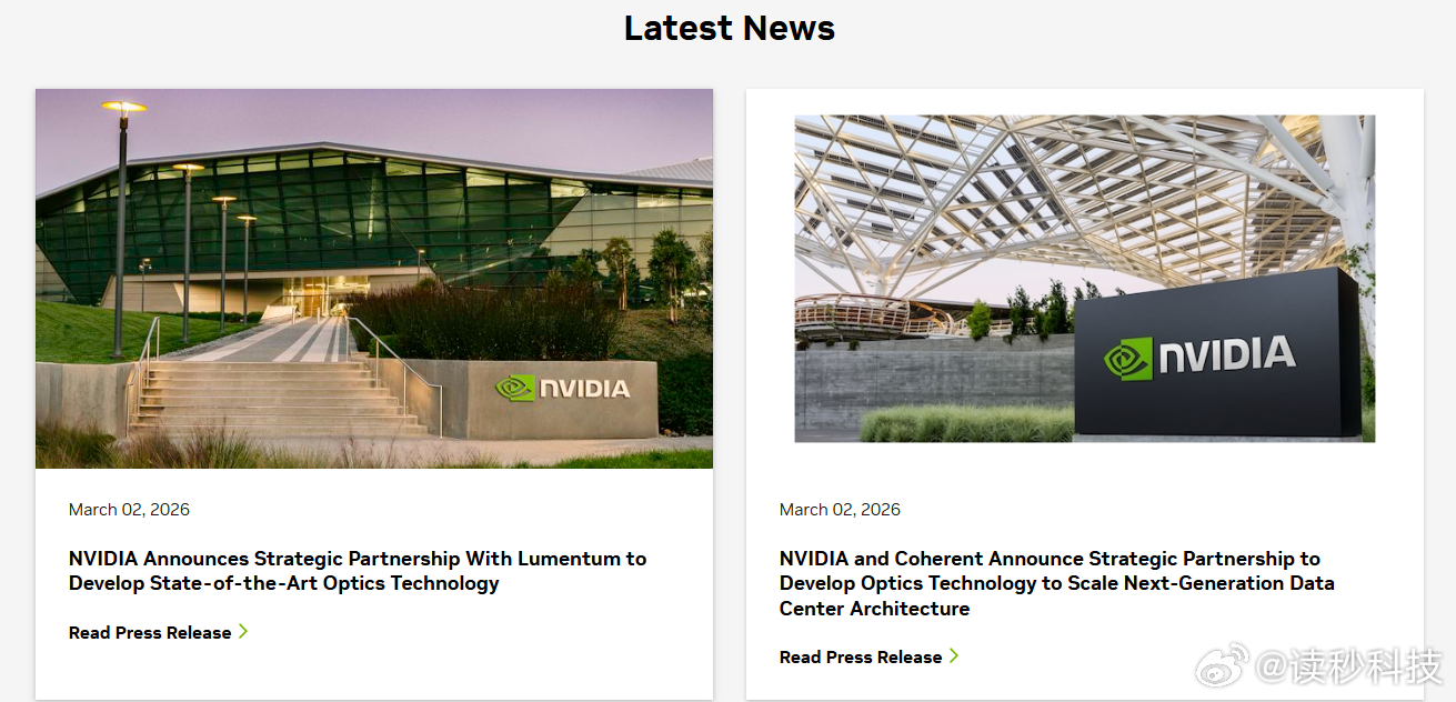 【英伟达拟向2家光学公司各投20亿美元】财联社3月2日讯，当地时间周一（3月2日