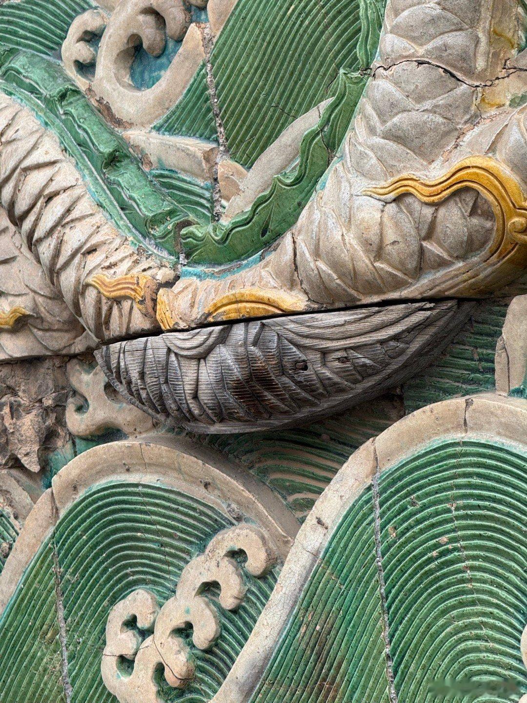 文物 故宫九龙壁用木头代替琉璃补的一块，之前还真没专门来看过我的2025博物馆之