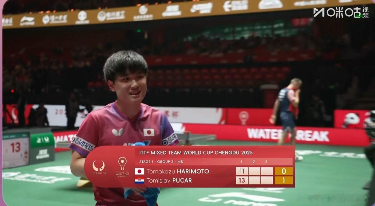 张本智和0-1普卡尔日本5-2克罗地亚张本打普卡尔确实不算好打