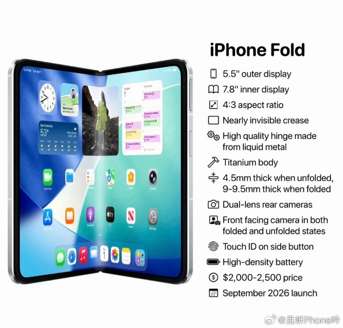 折叠屏iPhone明年亮相 感觉今年Air都是在给折叠屏试水，这种超薄产品的内部