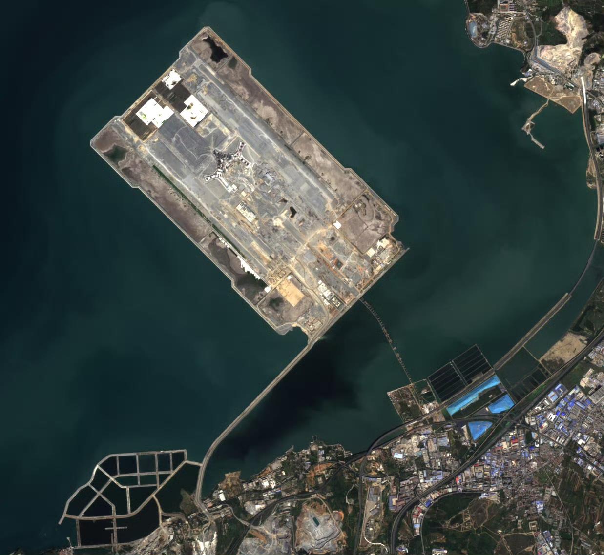 大连新机场最近高清卫星图（9.18）