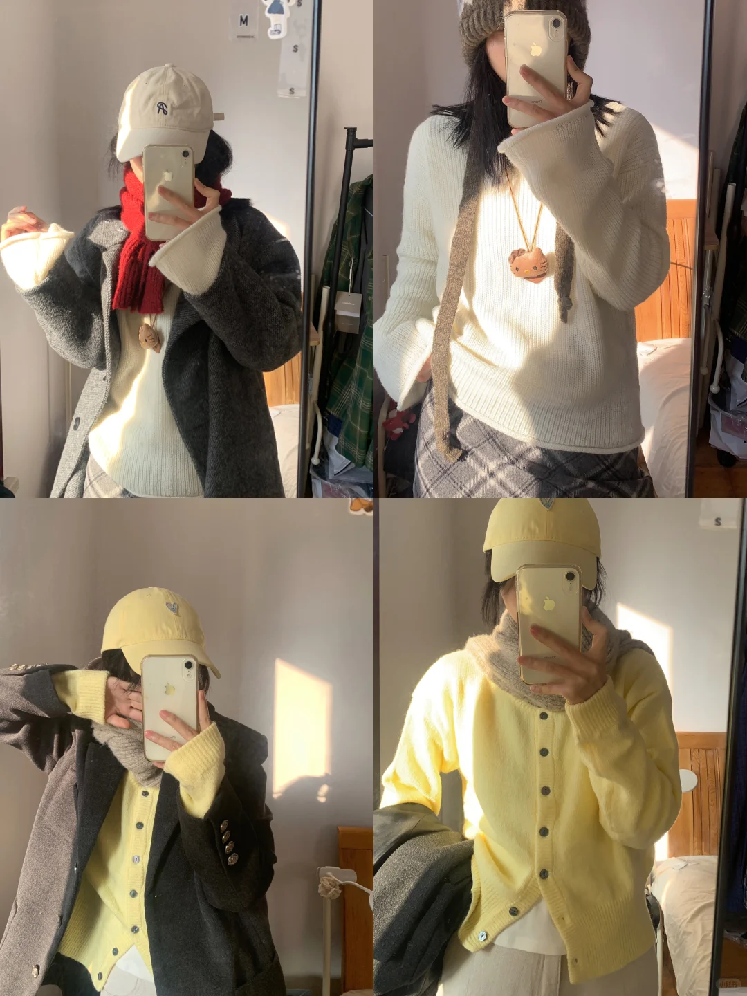 灰色大衣分享/毛衣内搭叠穿