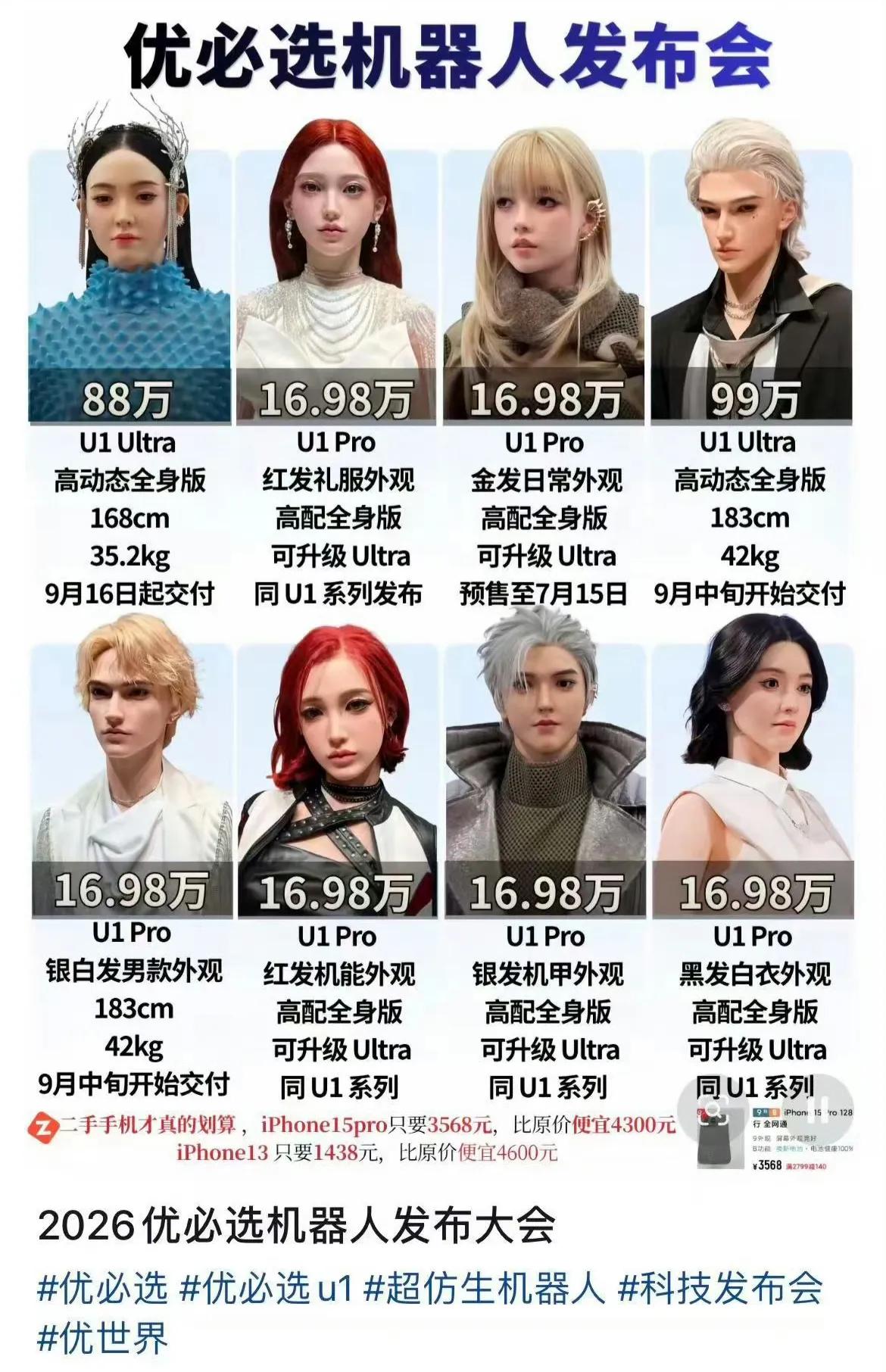 优必选机器人女性最贵的是88万，男性最贵的是99万，不知道有啥区别。[捂脸]