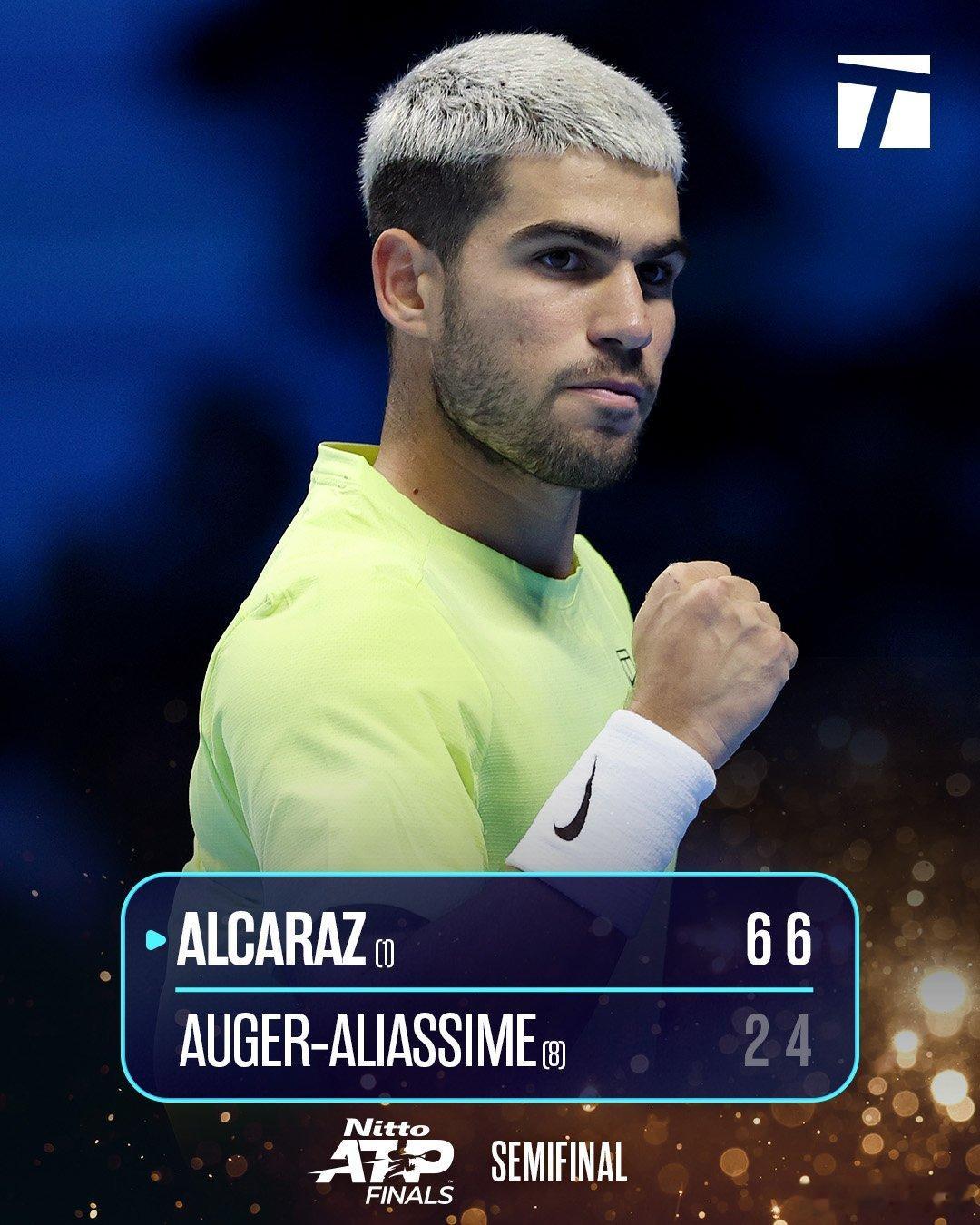 辛卡会师，众望所归阿卡拉斯轻松击败阿里亚西姆，和辛纳会师最终决赛。这是本赛季他们