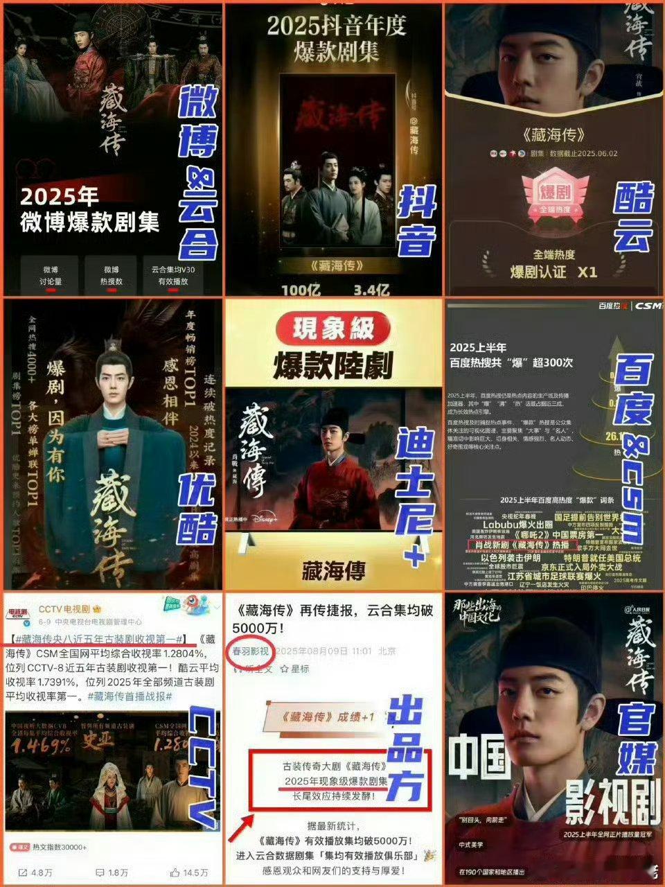 今年最爆的剧 今天最爆的剧→ 藏海传！藏海传是2025年唯一一部→抖、酷云、云合