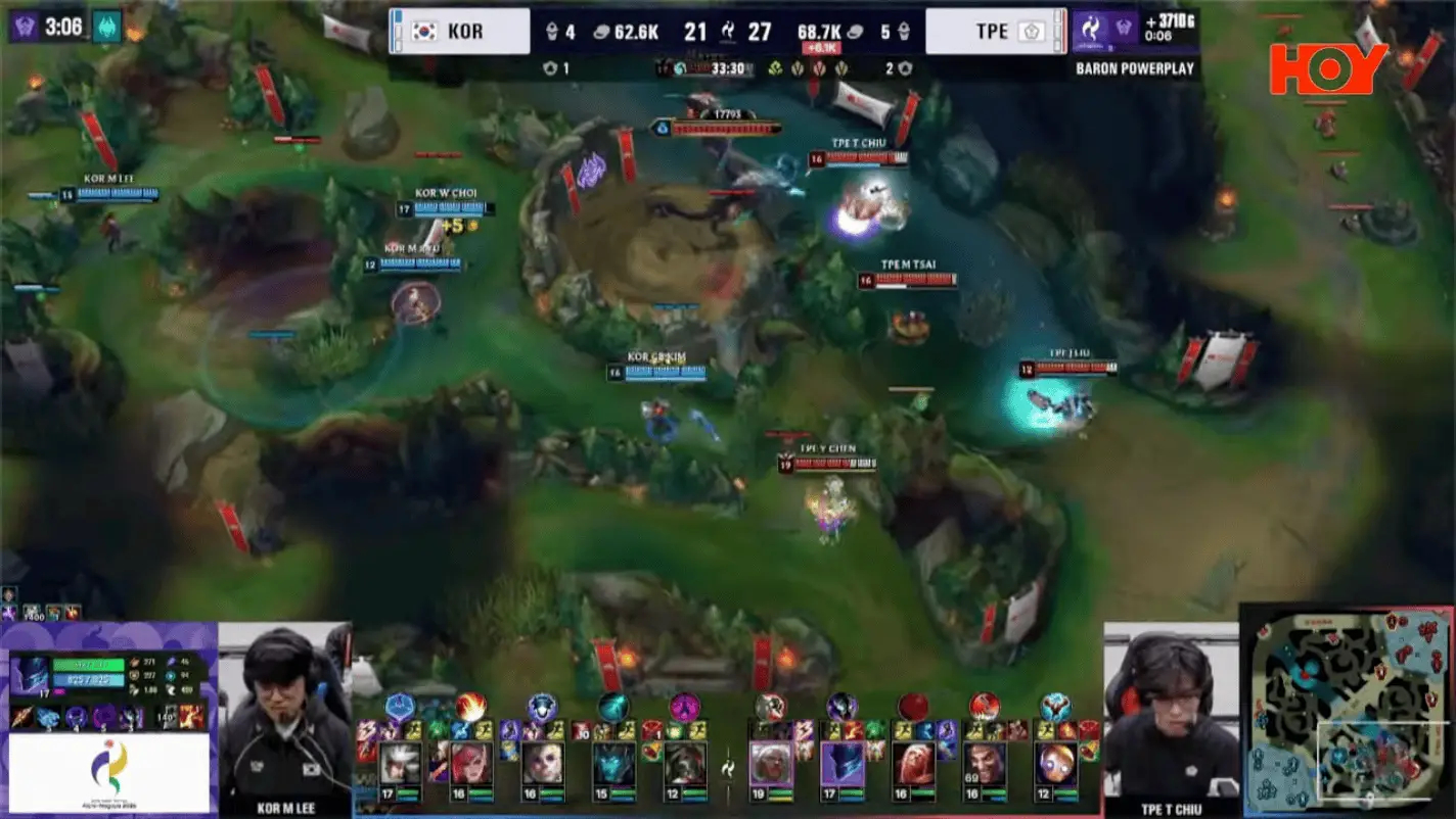 亚运LOL决赛韩国队2比0 中国台北队：远古龙团功亏一篑，韩国队率先拿下赛点！再