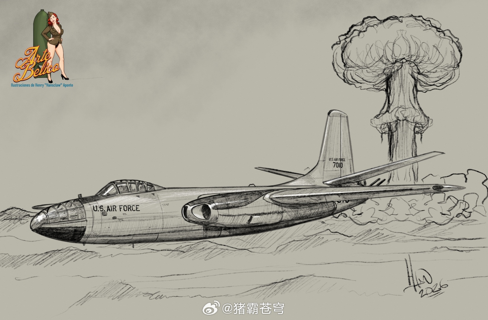 军事Ai新视野 北美B-45“旋风”轰炸机是美国空军（USAF）第一款投入使用的