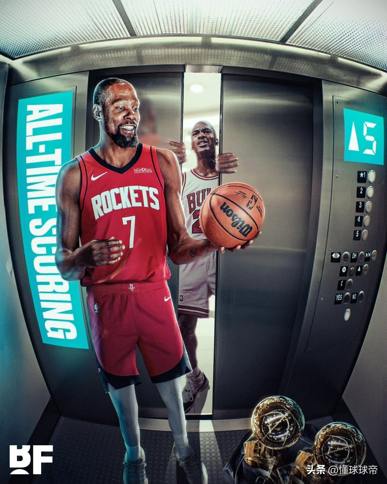 长江后浪推前浪，杜兰特总得分超越乔丹把乔丹挤出了历史前五！

在今天火箭与热火的