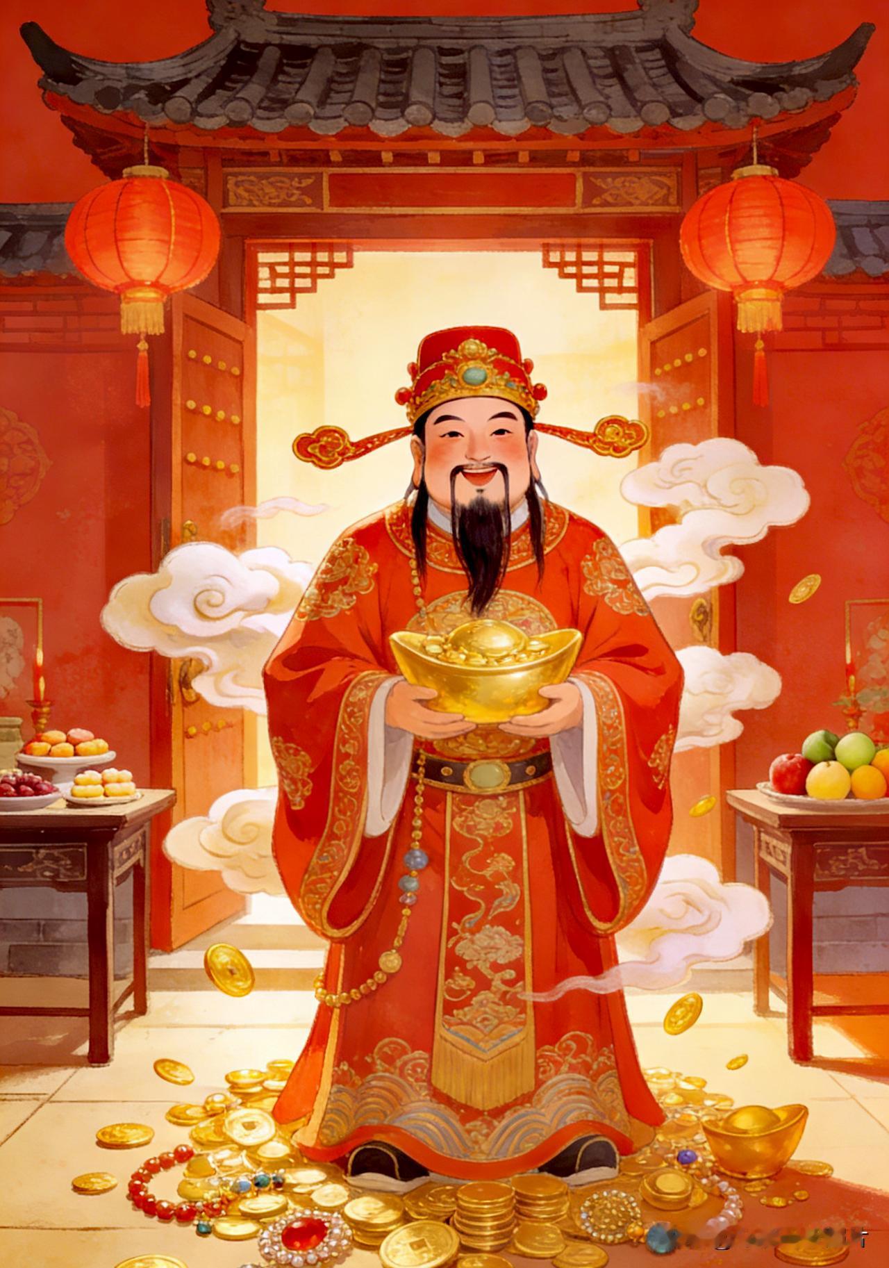 财源茂盛，喜气盈门。