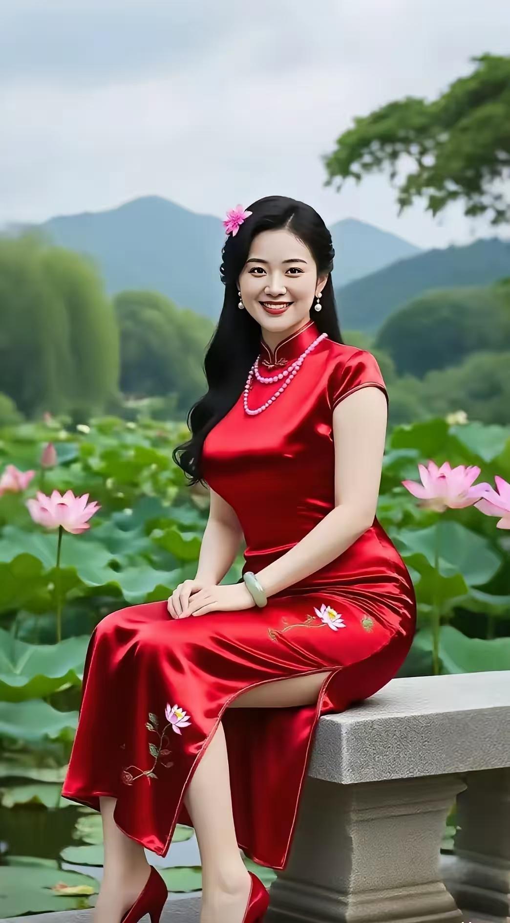 清江引·红妆映荷
荷风十里拂翠蔚，
红妆矶边媚。
锦袍映夕霞，
绣袂描莲卉。
珠