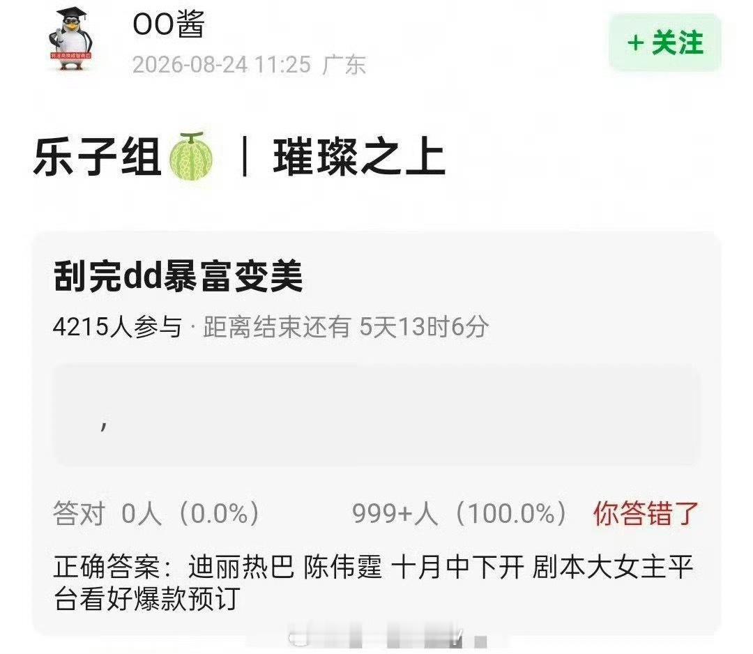 🍉迪丽热巴、陈伟霆将合作参演《璀璨之上》 ​​​