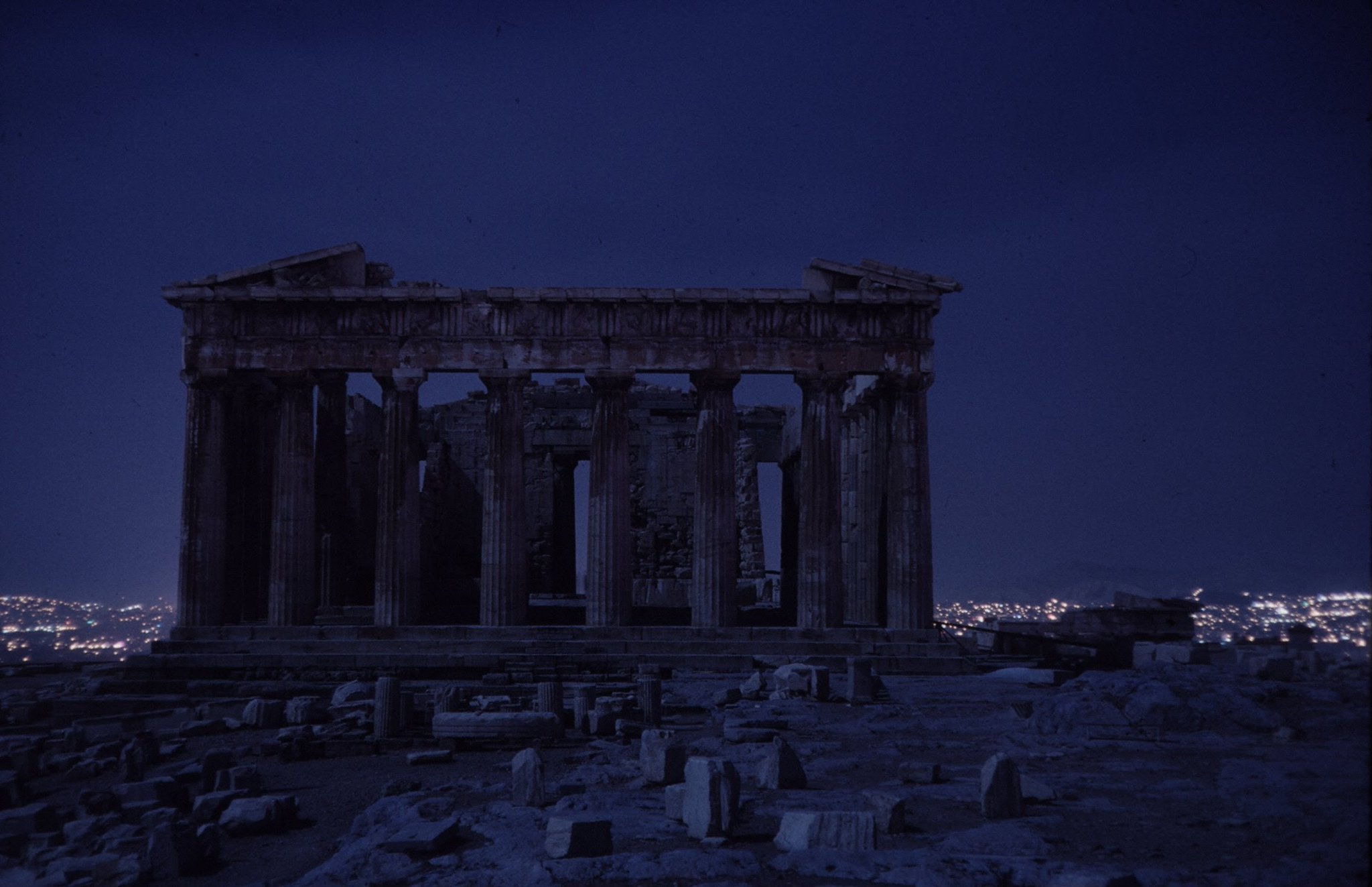 Parthenon at twilight, Athens, Greece, 1