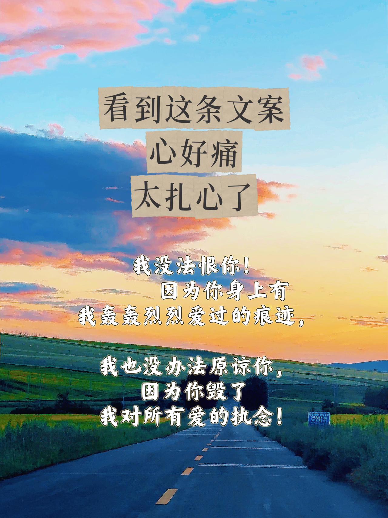 看到这条文案，心好痛，真的痛，太扎心了…
放下执念，好好爱自己既不高估自己也不低