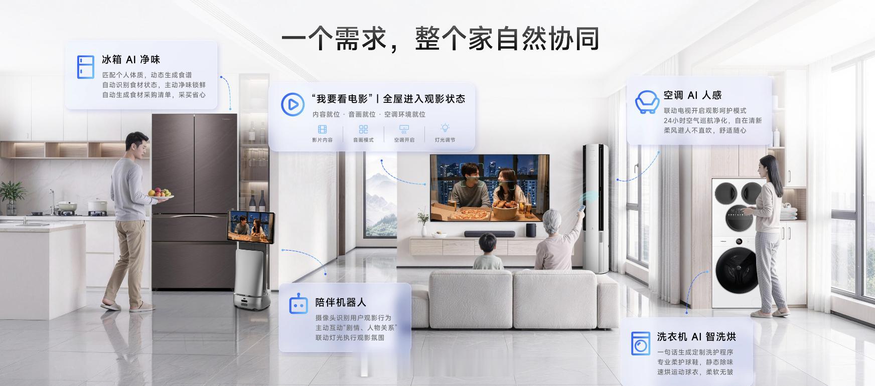 海信搞正式发布了行业首个家庭智能伴侣级 AIOS——海信 JUOS！把电视 AI