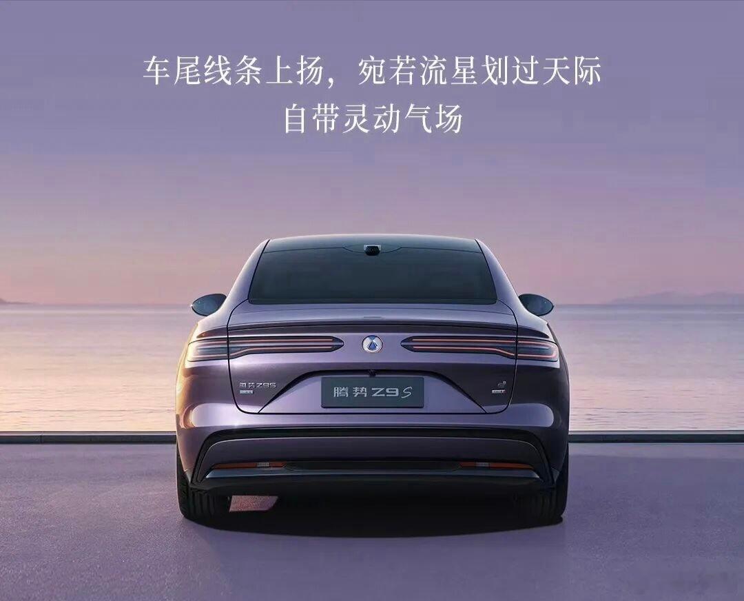腾势Z9S紫色来了，整个设计风格和Z9系列保持，但尾巴扁平设计，线条更流畅，侧面