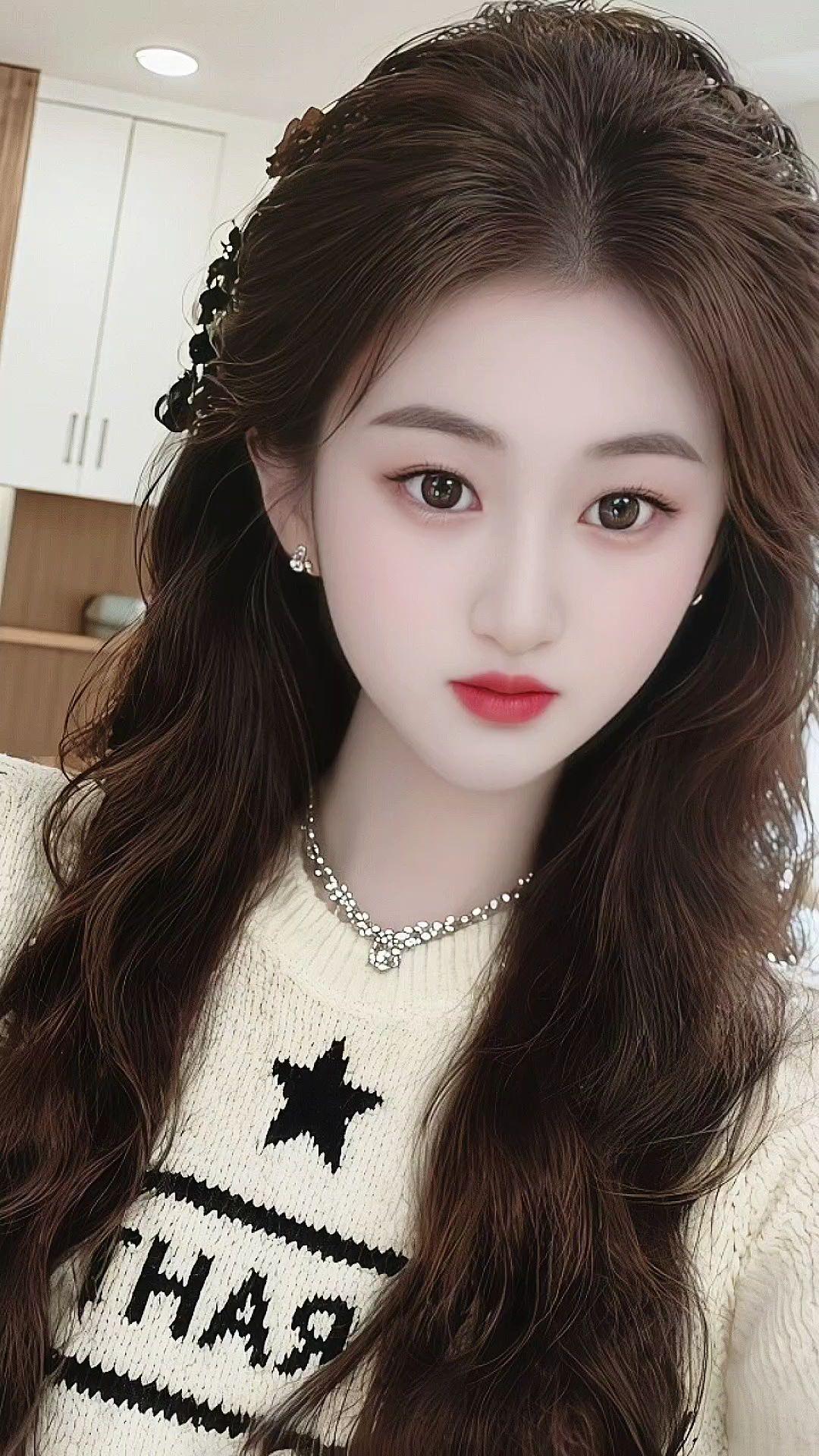 甜美系发型 女生氛围感自拍 韩系温柔风发型 今日份颜值营业 日常自拍分享