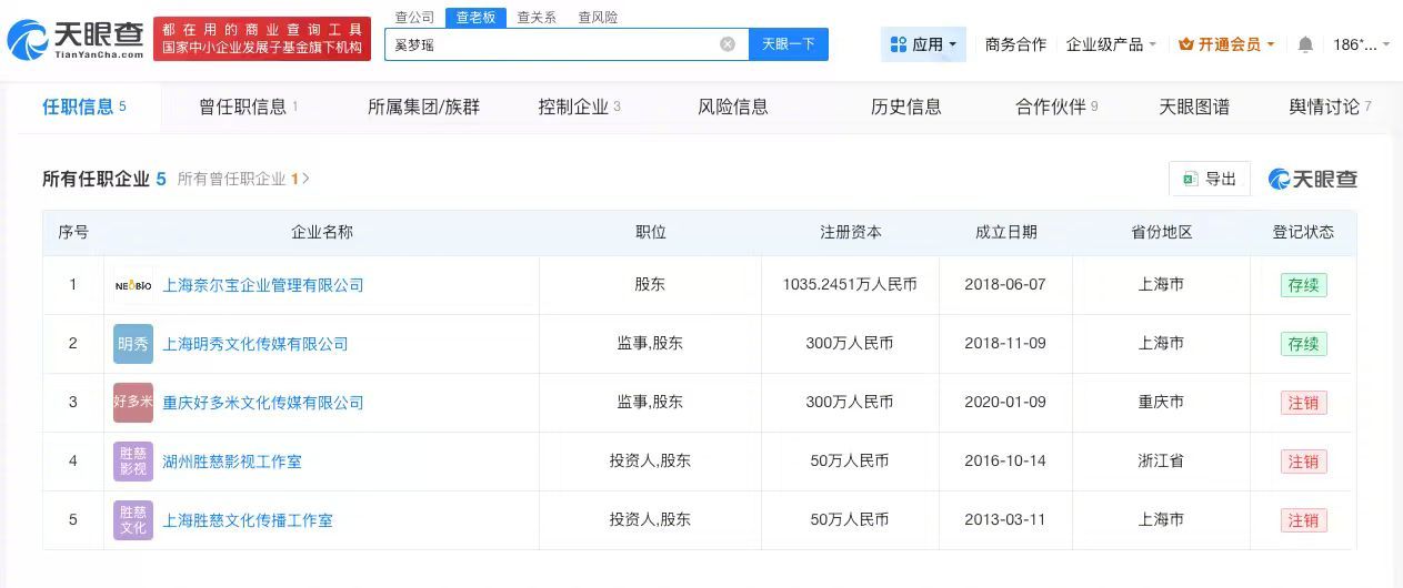 【奚梦瑶名下关联多家企业 揭秘奚梦瑶商业版图】近日，奚梦瑶、何猷君于6月1日在法