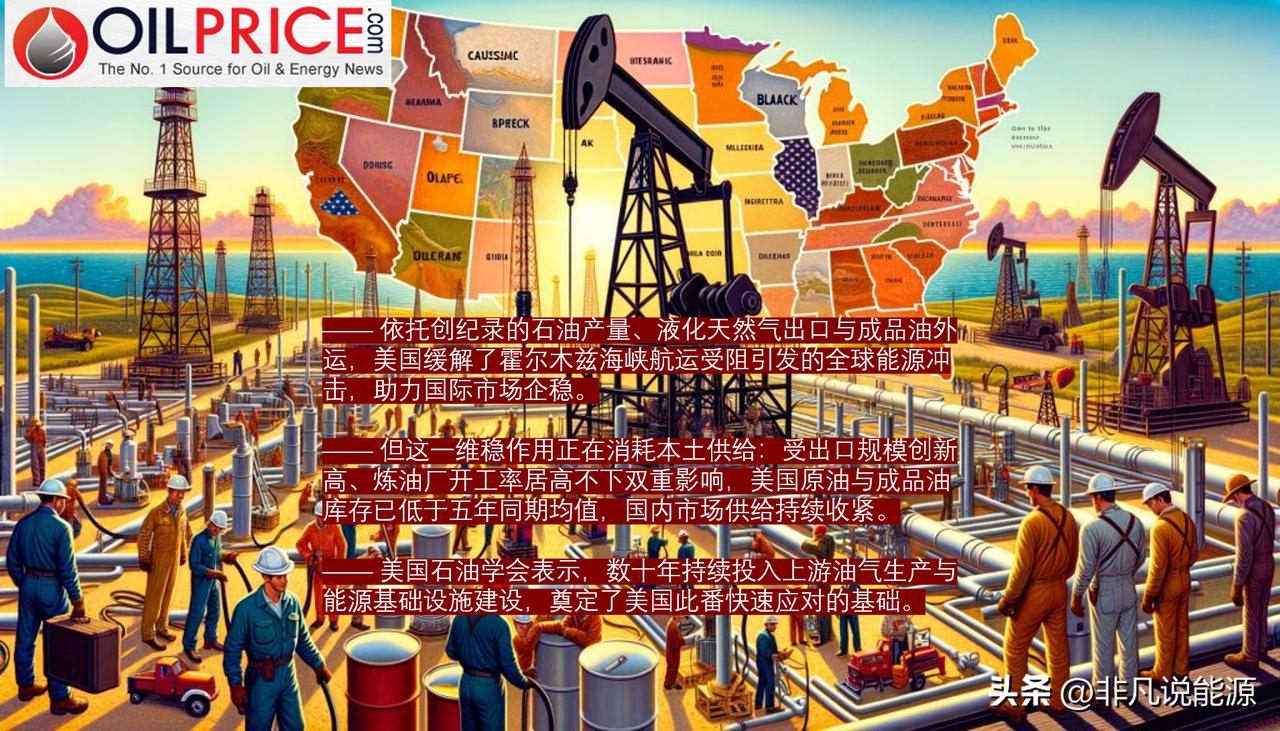 美国油气产能缓解了霍尔木兹海峡带来的全球能源供应的冲击？

霍尔木兹海峡航运受阻