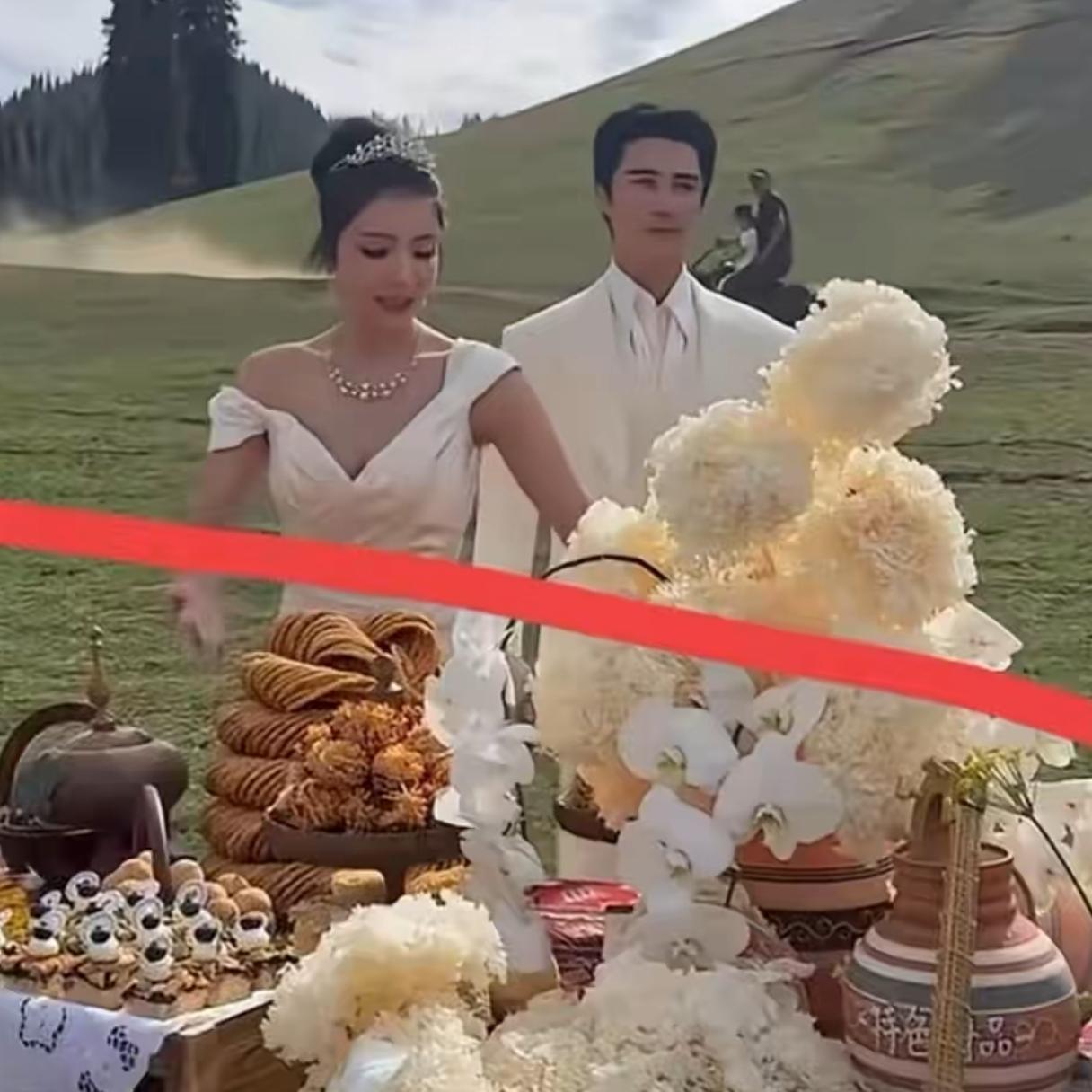 要说姜潮麦迪娜这场婚礼最出圈的奢侈品，当属那块巨型新疆切糕，排场实在太过豪横。这