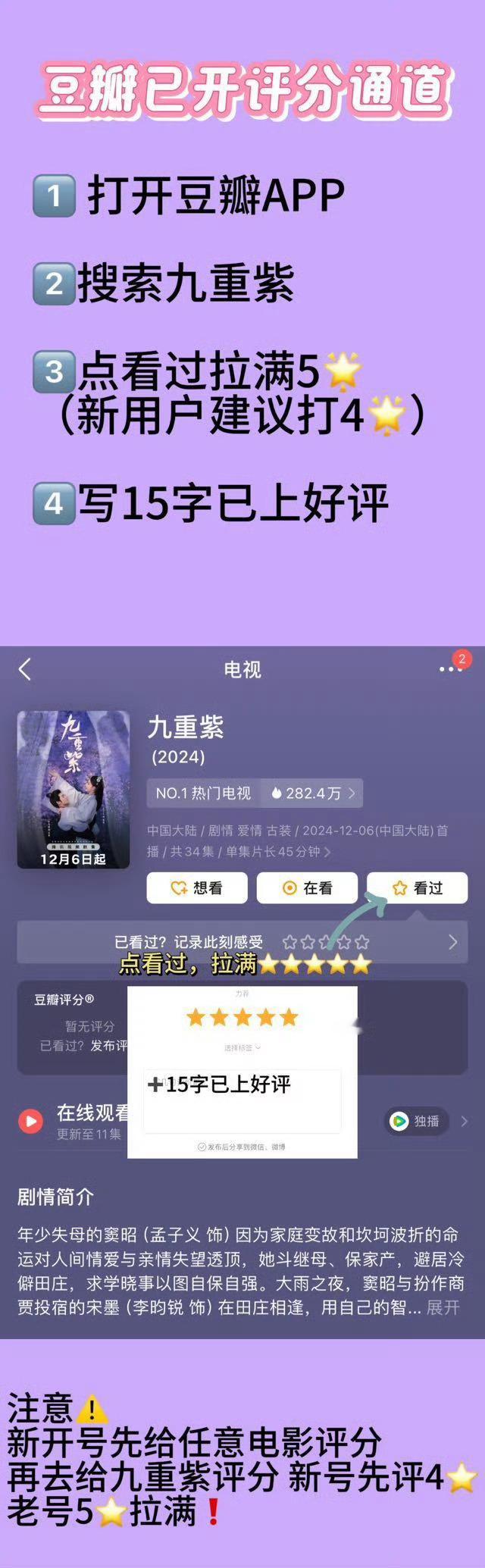 紫啧快来给我们九重紫豆瓣打分吧，守护们九的豆瓣分数[给你小心心] 