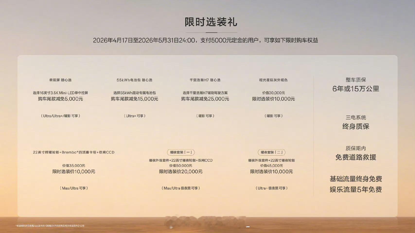 极氪8X上市限时售价32.98万元起极氪8X今日正式上市，5月31日前的限时权益