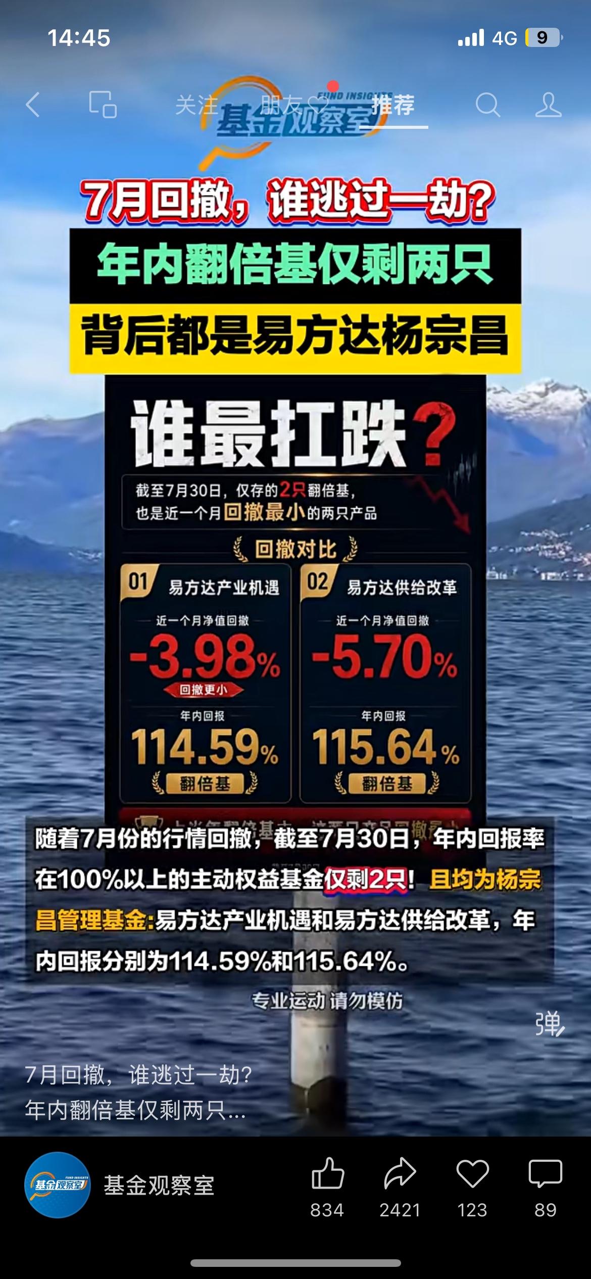 大盘7月这波回调，把不少高收益基金直接打回原形，全市场年内翻倍的主动权益基金，如