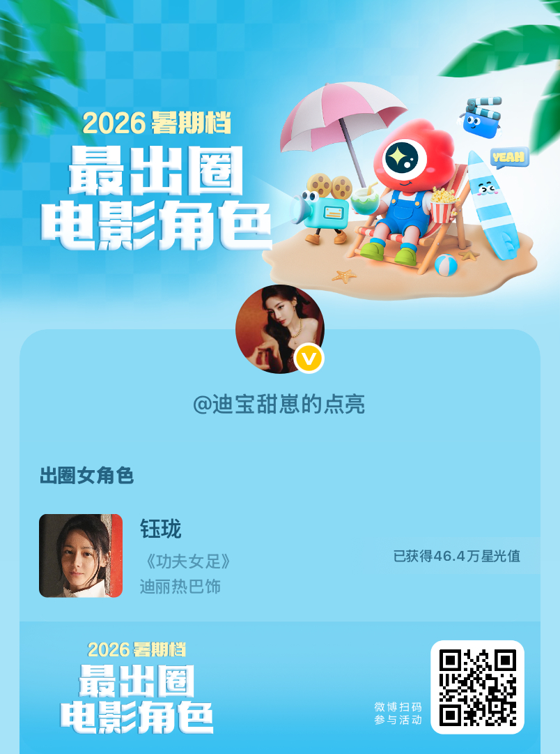 2026暑期档最出圈电影角色正在评选中，和暑期档角色携手共赴夏日星光派对，还有机