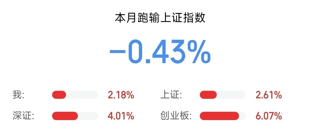 说是牛市来了，但这个月还是没跑赢指数。你们呢 ​​​